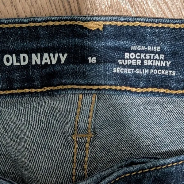 Old Navy Rockstar Jeans Plus 16 Super Skinny High Rise Secret Slim Pockets 1X XL - Image 2
