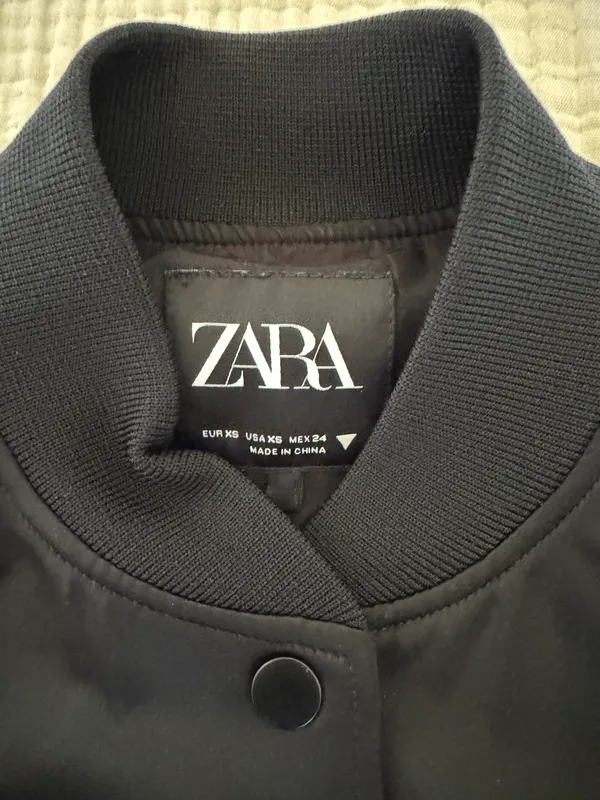 ZARA Satin Cropped Bomber Jacket - Image 3