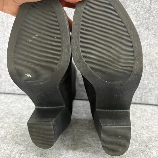 H&M Black suede Ankle Booties size 7 38 - Image 7