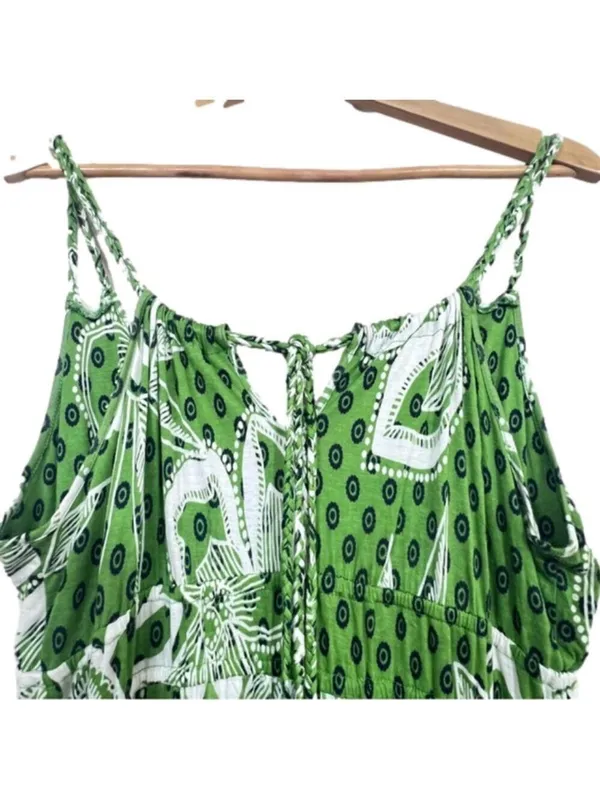 Old Navy Green Floral Maxi Dress Size L Beach Vacation Summer - Image 4