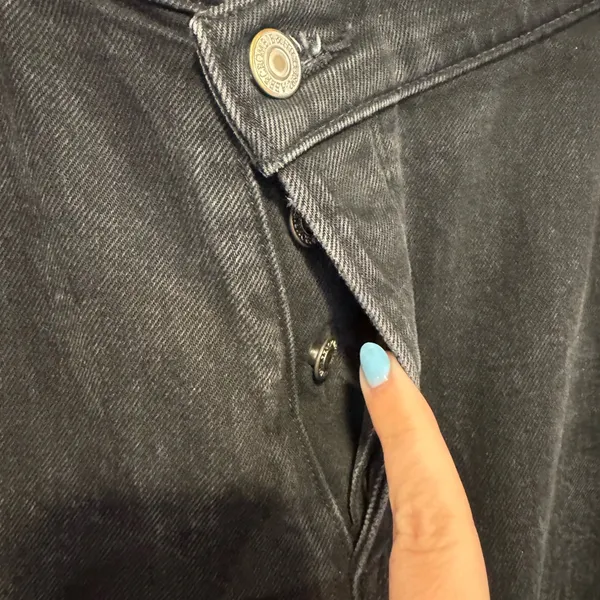 Black Abercrombie and Fitch the Dad high rise asymmetrical button‎ jeans - Image 3