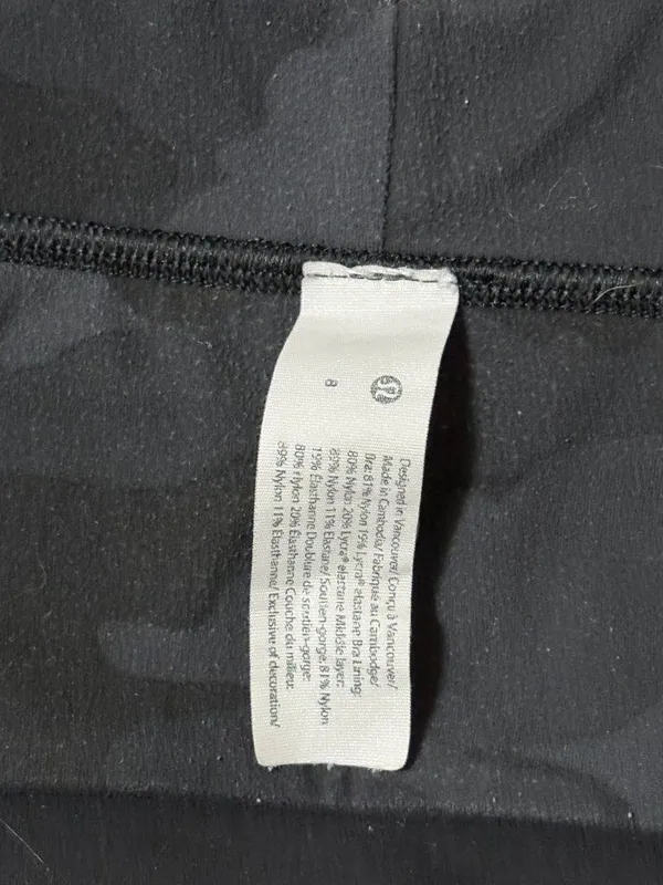 Lululemon Align Reversible Sports Bra A/B Cup Black Heritage Camo Yoga Nulu 8 M - Image 9