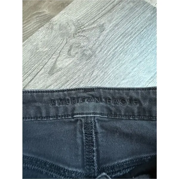 American Eagle Destroyed Mom Jeans High Rise Black Grunge 6 - Image 2