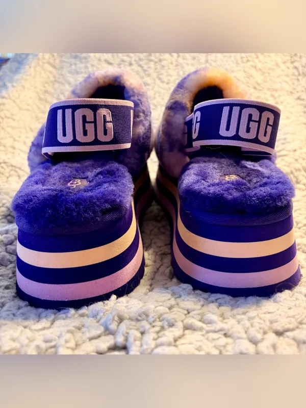 UGG Women's Disco Marble Slide Sandals Violet Night Size 7 Excellent Condition. - Image 7