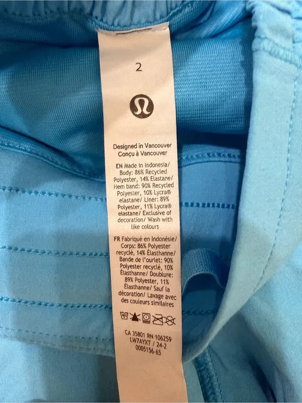 Lululemon Hotty Hot High-Rise Lined Shorts Kayak Blue Light Size 2 NWOT - Image 2