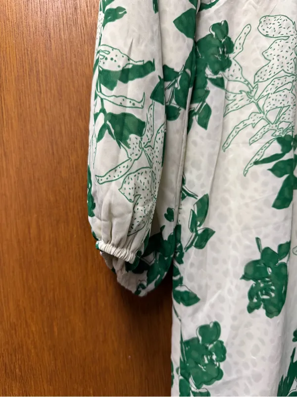 Veiled Collection Dalia Floral Tiered Maxi Dress Long Sleeve Green Large NEW NWT - Image 13