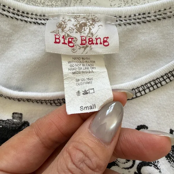 Vintage Y2K Big Bang Philadelphia Graphic Logo Tee White Cotton Made in USA Sz S - Image 3