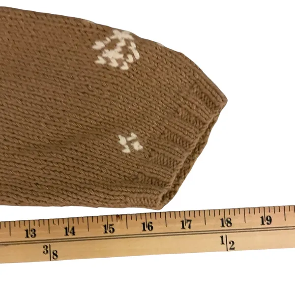 EDDIE BAUER Tan/White Snowflake Design Knit Button-Down Cardigan - Size Medium - Image 8