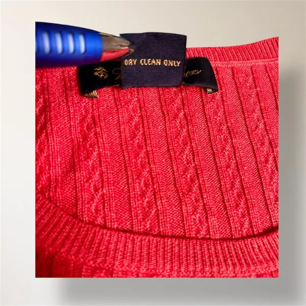 Brooks Brothers S Red Cashmere Silk Blend Cable Knit Short Sleeve Sweater Preppy - Image 8