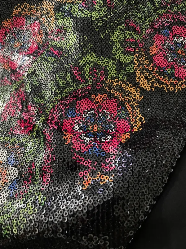 Free People Multicolor Sequin Floral Halter Mini Dress Small - Image 8
