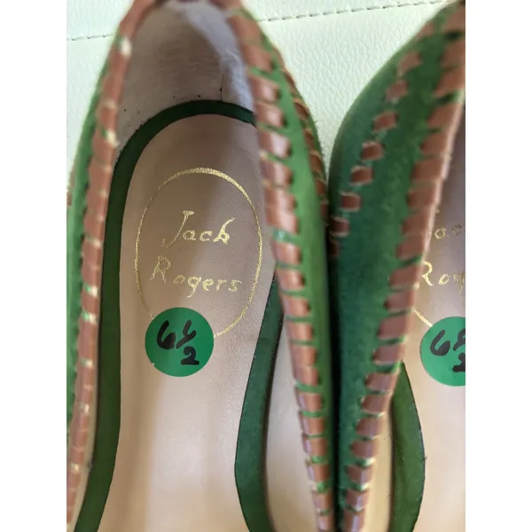 Jack Rogers Womens Green Suede Whipstitch Tassel Ballet Flats 6.5 - Image 3