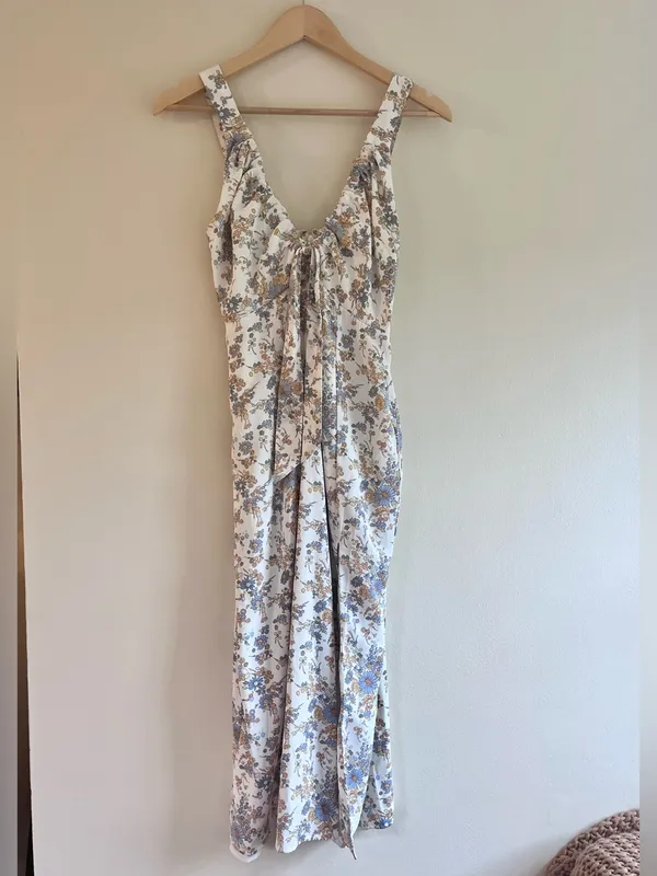 Abercrombie Cinched Neck Slip Midi Floral Dress - Wedding Guest / Occasion - XSP - Image 4