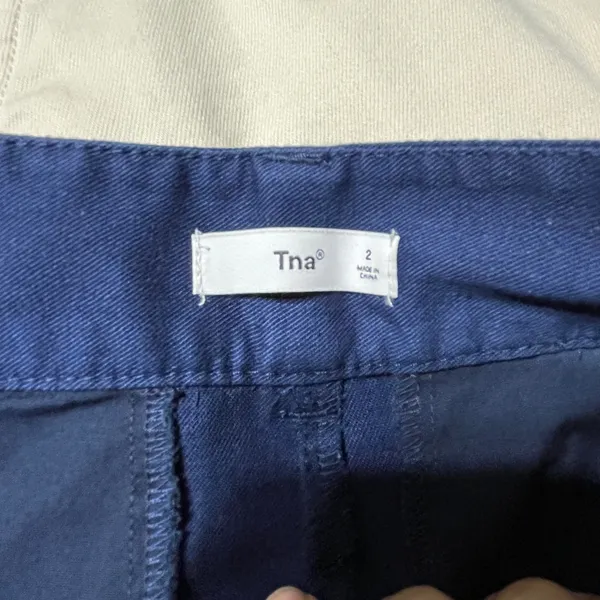 TNA Aritzia Women's Navy Blue High Rise Wide Leg Crawford‎ Trouser Pants Size 2 - Image 5