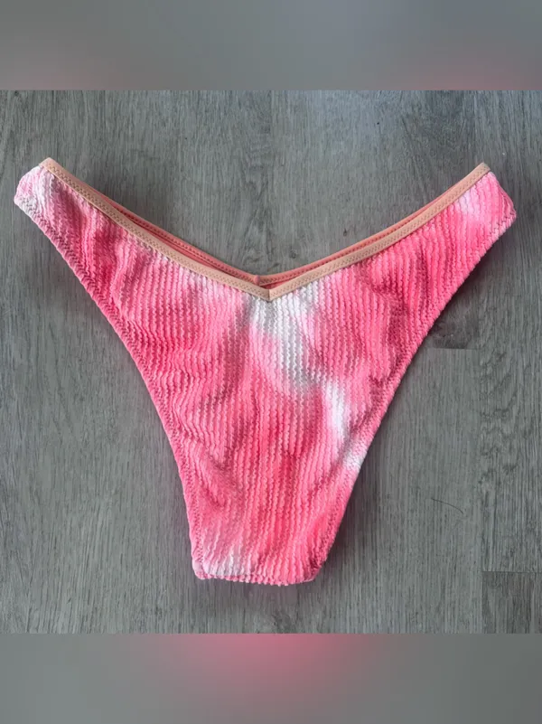 Aerie Bikini Swim Suit Set Women’s Small Pink Cheeky Two Piece Tie Dye Summer - Image 6