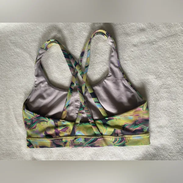 Lululemon Discontinued sport bra Floral Abstract - Yellow & Green - Image 2