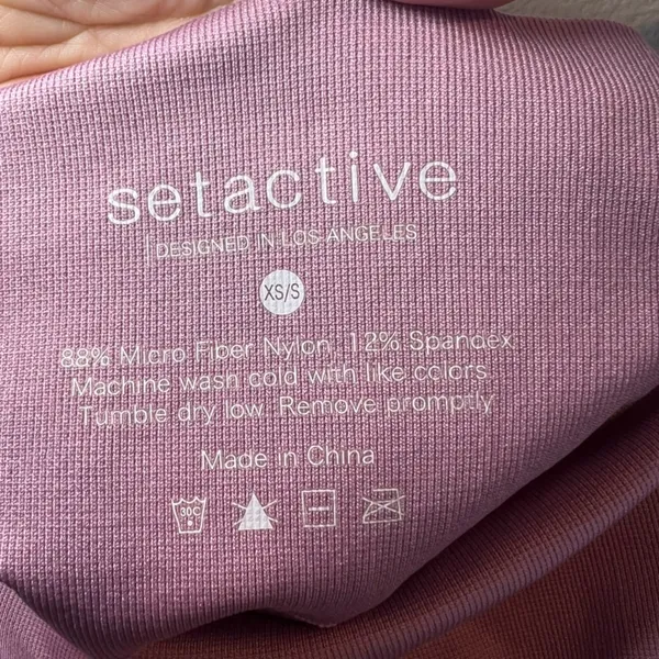 Set Active Sculptflex Ribbed Seamless Leggings Lilac Purple Athletic Gym Sz XS/S - Image 9