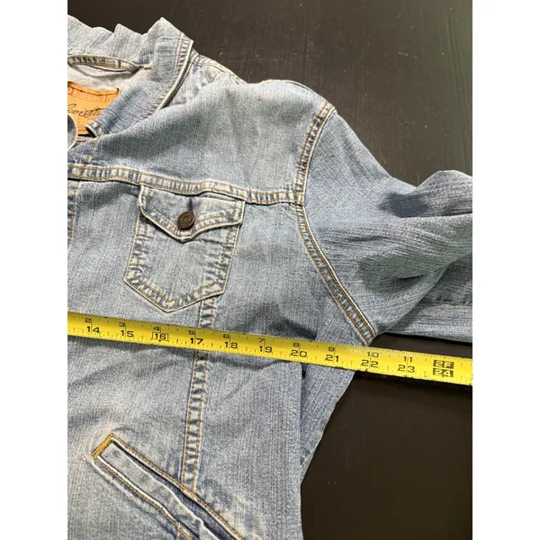 Vintage‎ Levi Strauss Signature Denim Jacket Light Wash Trucker Button Up Large - Image 4