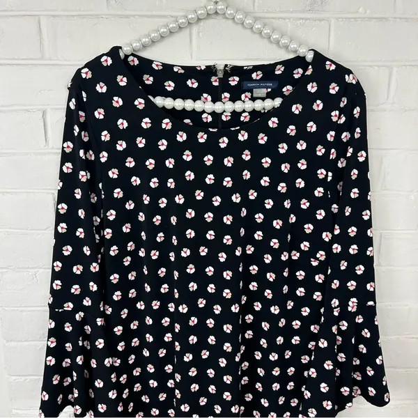 Tommy Hilfiger Floral Print Stretch Mini Bell Sleeve Dress Size 12 - Image 4