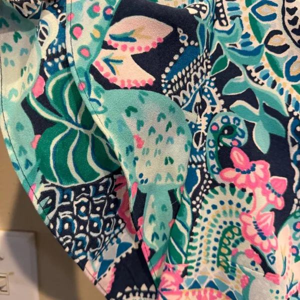 Lilly Pulitzer Print Kathie Midi Dress size 12 Ruffle Flounce Sleeves - Image 7
