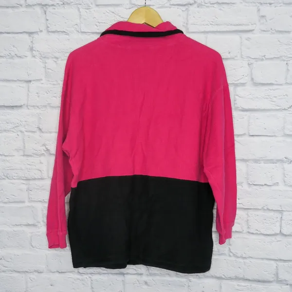 Vintage 90s LA Blues Pink Half Zip Pullover Shirt - Image 5