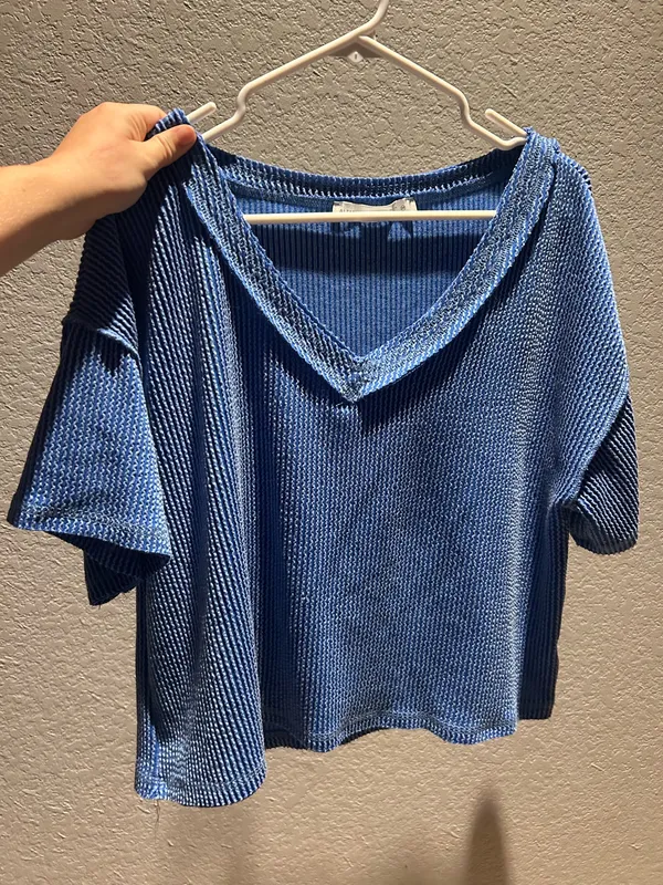 Blue Altar'd State Top v-neck - Image 2