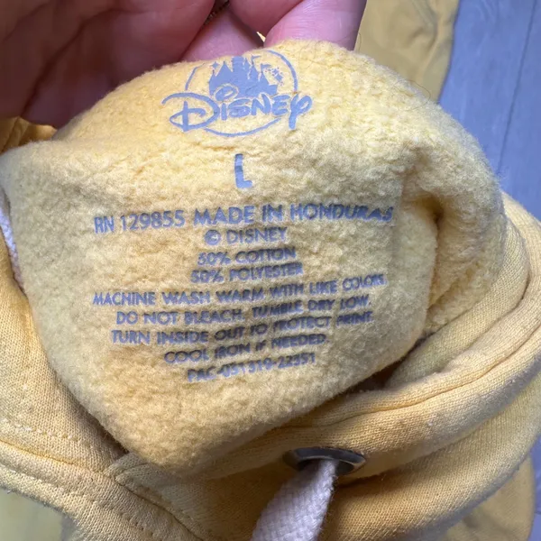 Disneyland‎ resort yellow pullover hoodie sweatshirt Disney retro logo graphic M - Image 2