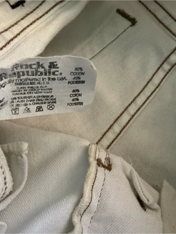 Y2K Rock & Republic low rise Cosbie brew white straight jeans size 24 - Image 5