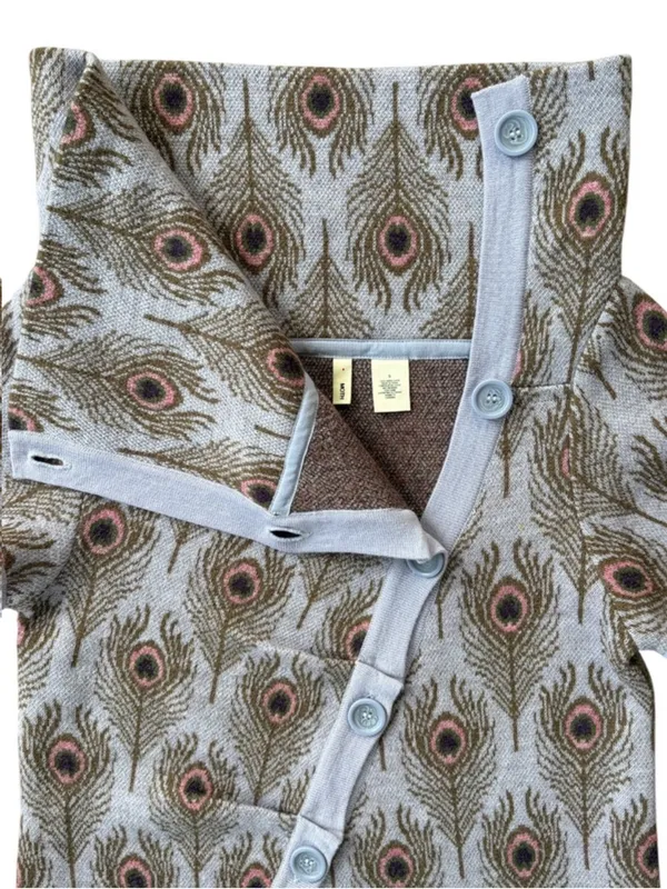 Like New Anthropologie MOTH Wool Peacock Funneled Folds Sweater Size Small - Image 9