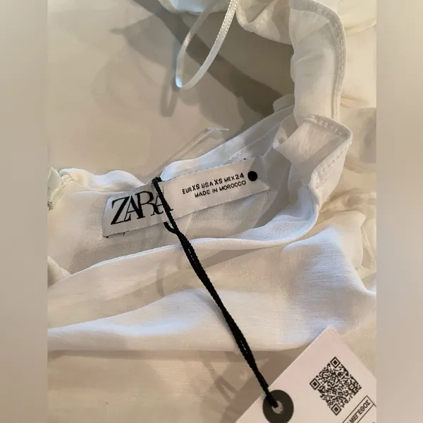 ZARA woman’s white braced linen blend mini dress - scrunched chic summer - XS - Image 8
