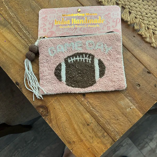 Lindau Handmade Pink Beaded Game Day Clutch - Image 2