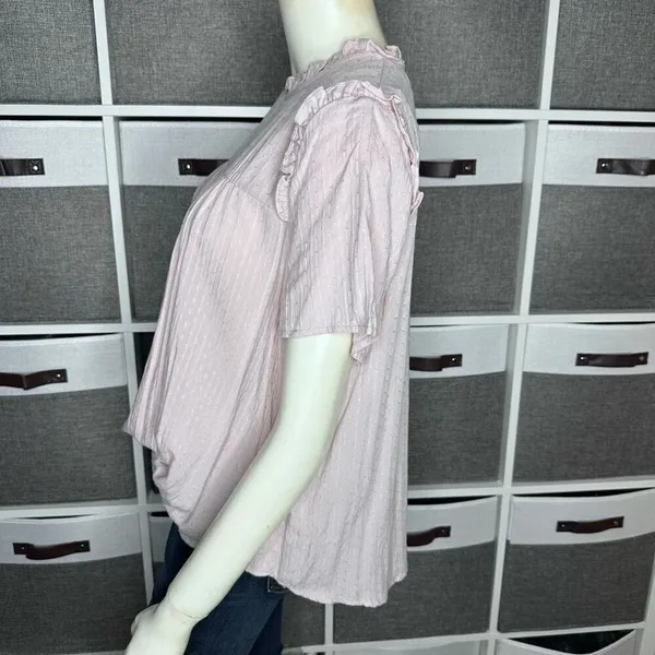 Bohme Ruffle Short Sleeve Top in Rose Size Small - Image 9