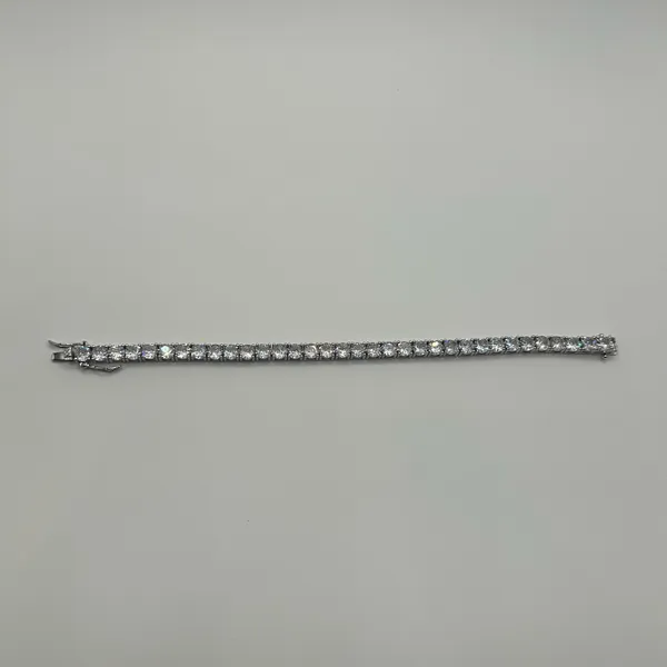 Jewelry by Lyra Moissanite Iced Out Tennis Bracelet Silver 5mm 7” Brand New VVS1 Fast Shipping - Image 2