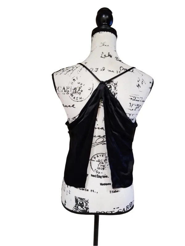 ZARA Black Satin Cowl Neck Top size medium - Image 3