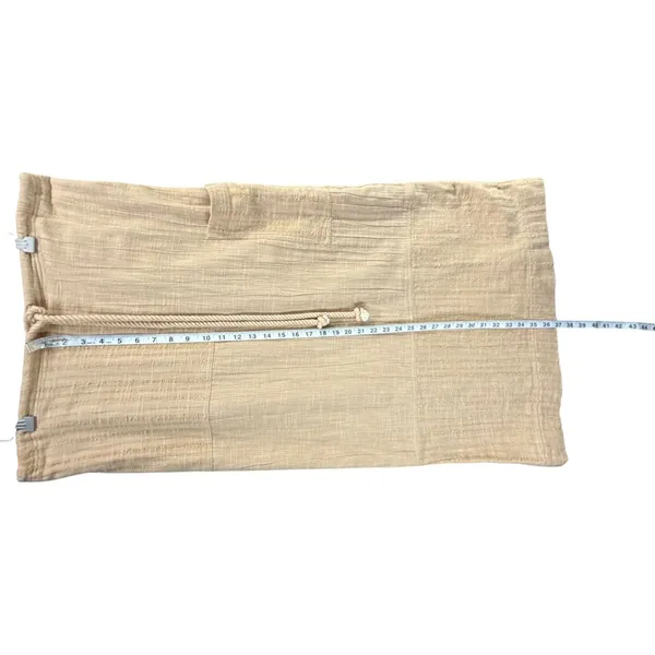 Free People In The Spotlight Midi Skirt Women M Tan Textured Boho Coastal Beachy - Image 7
