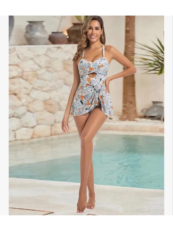 NEW 1 Pc Swimsuit Tummy Control Cutout Bathing Suit Adjustable Straps M - Image 5