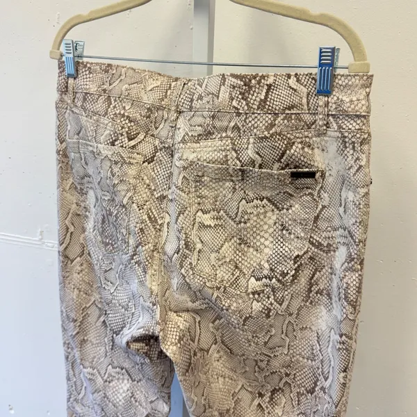 White House Black Market Snakeskin Skinny Jeans High Rise Python Print Neutral - Image 5