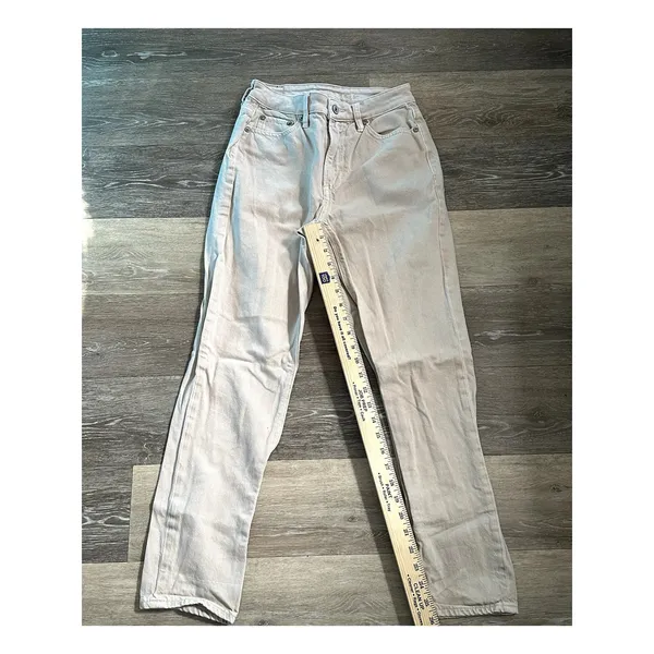 American Eagle Mom Straight Jean Size 0 Tan - Image 2