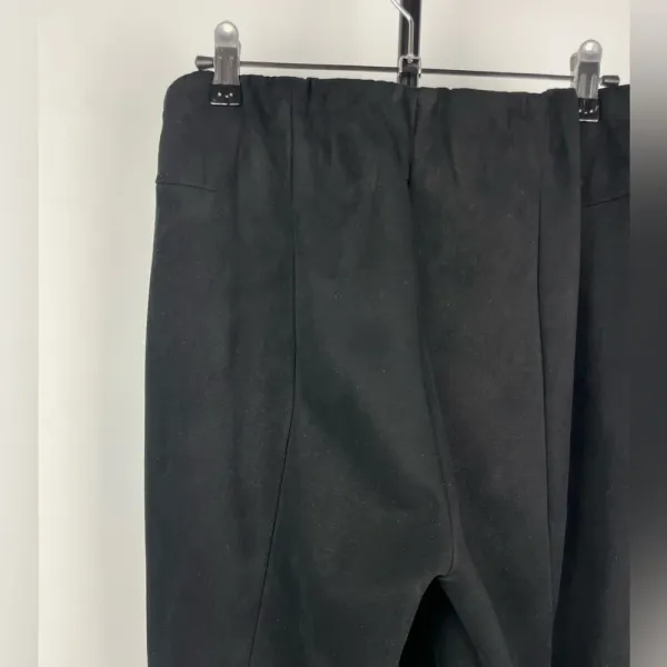 Zara Basic Black Faux Suede Tapered Ankle Zip Mid Rise Elastic‎ Waist Leggings - Image 7