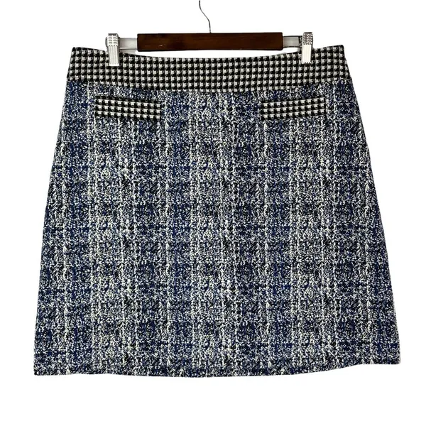 Cabi Reina Blue Matrix 21‎ Club A-Line Houndstooth Skirt 4 #5320 - Image 2