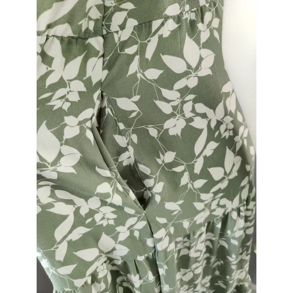 NWT Floral Midi Dress Stretch Pocket Ruffle Sleeve Flowy Boho Cottagecore MEDIUM - Image 9