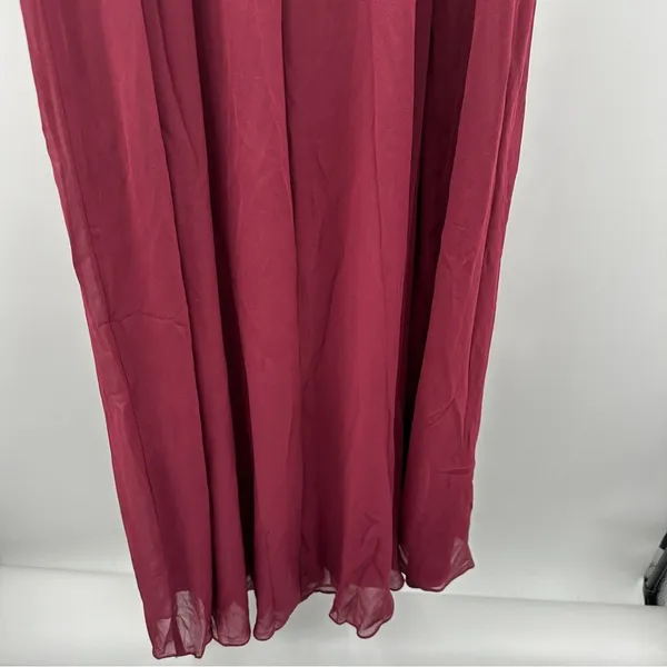 Birdy Grey Gwennie Chiffon Bridesmaid‎ Maxi Dress in Cabernet Red Sz M NEW - Image 8