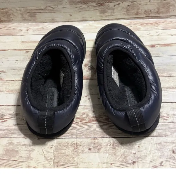 Sorel Hadley Slippers Quilted Navy Blue Puffy Nylon Women's 8 Cozy Warm - Image 3