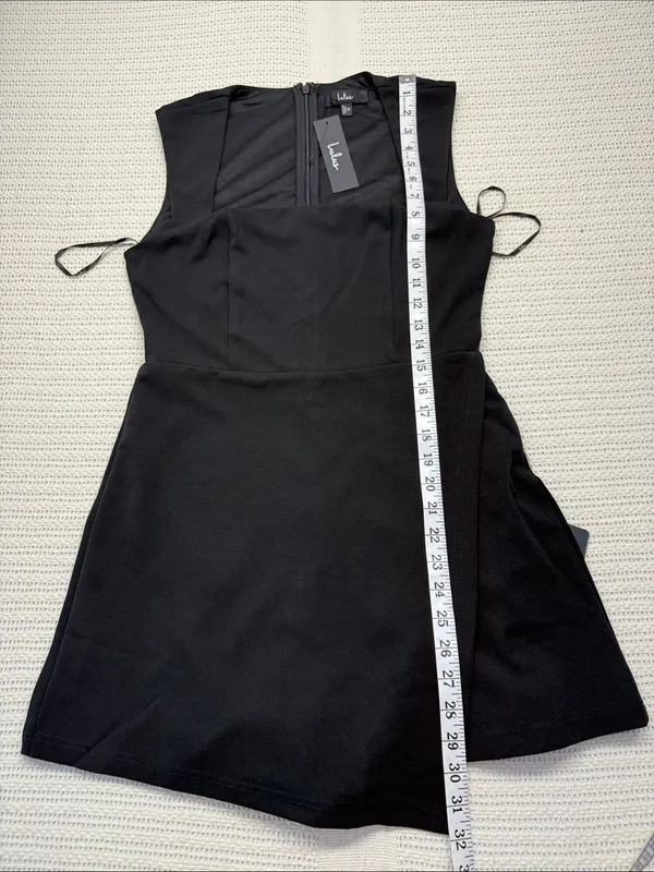 Lulu's Black Enticing Endeavors Black Square Neck Sleeveless Mini Skort Dress - Image 7