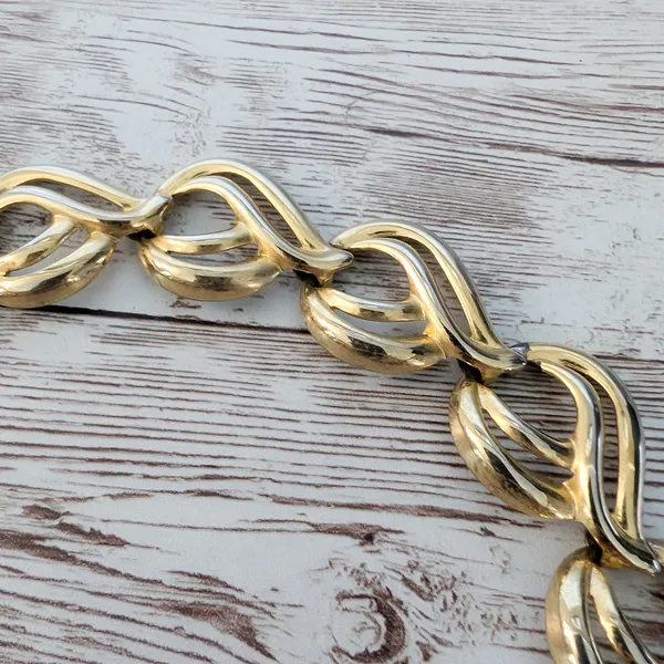 Vintage Necklace Statement Gold Tone Ornate Chunky - Image 5