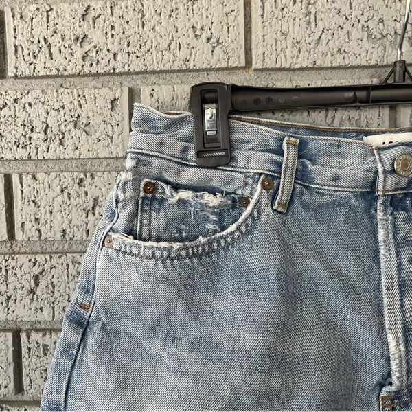 Agolde Parker Denim Shorts Distressed Light Wash Size 29 - Image 5