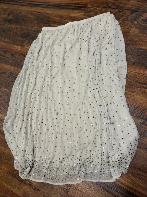Soft Surroundings Cream Sequin Maxi Skirt XL - Image 2