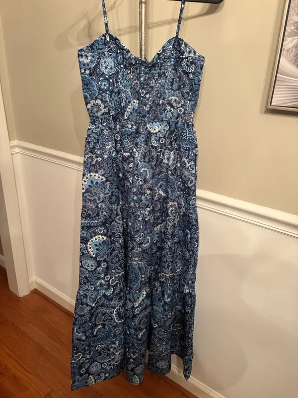 Trixxi Blue Paisley Tie-Front Maxi Dress with Spaghetti Straps - Image 3