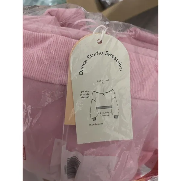 Blogilates dance studio sweatshirt off shoulder pink 3X - Image 3