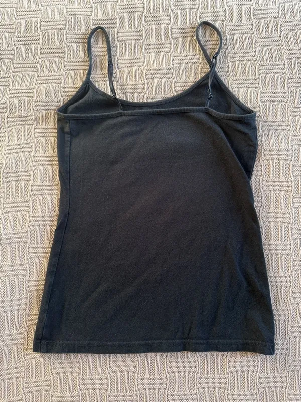 98% Cotton GAP Black Women's Spaghetti Strap Camisole - Image 2