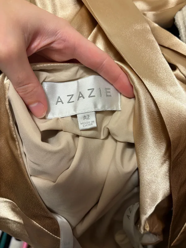 Azazie Bridesmaid Dress Champagne - Image 4